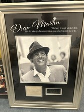 Dean Martin Signed Framed Picture with COA Autograph Photo