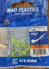 Maki PlasticsBait #9430 Polli Chartreuse Glow-1pk of 8pcs-NEW-SHIPS N 24 HOURS