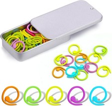 Metal Stitch Markers, 50Pcs Spiral Metal Colorful Crochet Stitch Markers,Crochet