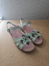Fly Flot Womens Sandals UK 4 EU 37 Pastal Green Flower Embellished