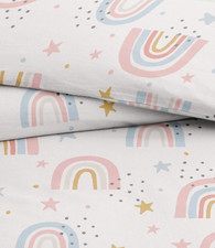 Rainbow Microfiber Kids Duvet Cover Set - 3 Piece Soft  Cozy Bedding Set