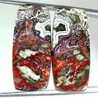 21.10Cts Natural Crazy Lace Agate Cushion Pair Cab Loose Gemstone 11x25x3 mm
