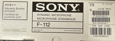 Sony F-112 High quality dynamic professional Microphone Brand New