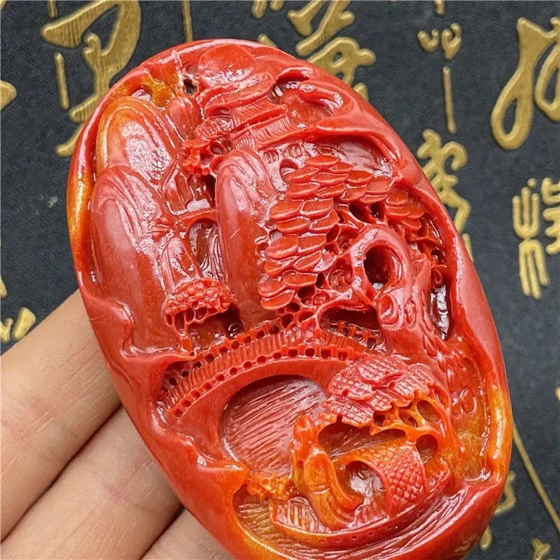 China Colección Tibetana Shoushan Piedra Talla Paisaje Pintura Colgante- Foto 3 de 4