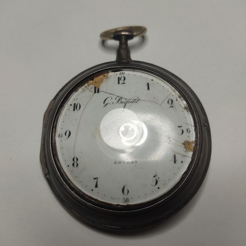 Montre De Poche Anglaise Ancienne – Type Oignon à Sonnerie – Mécanisme Verge Fusée – Boîtier Laiton – Occasion Bon état