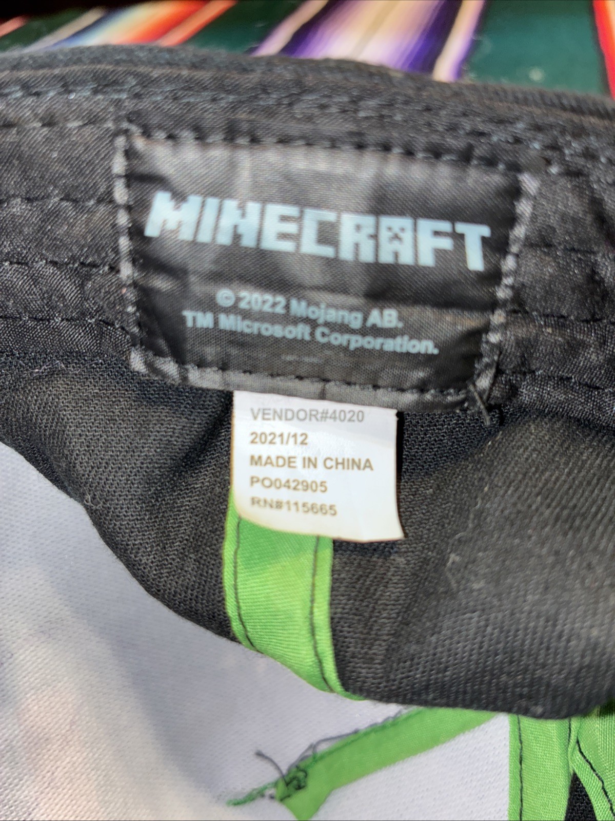 Minecraft Creeper TNT Snapback Hat Adjustable Bla… - image 5