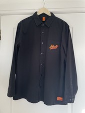 M.C. Overalls Cotton Canvas Snap Black Shirt  Size L