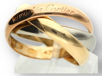 Original Cartier Trinity Damen Ring in 750 Gelbgold, Weißgold und Rosegold