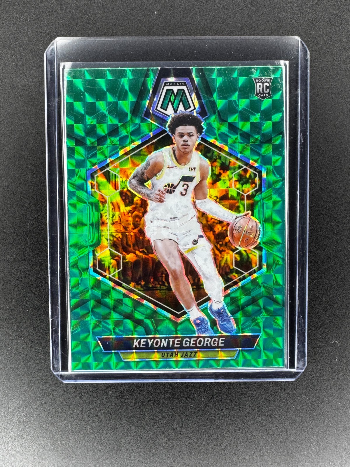 2023-24 Panini Mosaic - Rookies Keyonte George #222 Green Mosaic Prizm (RC)
