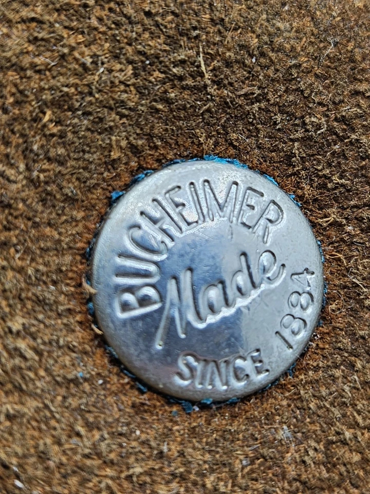 Funda con solapa de cuero y lona Bucheimer vintage rara Foto 2 de 4