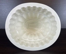 Copeland England White Ironstone Jelly Pudding Mold Prince of Wales Feathers