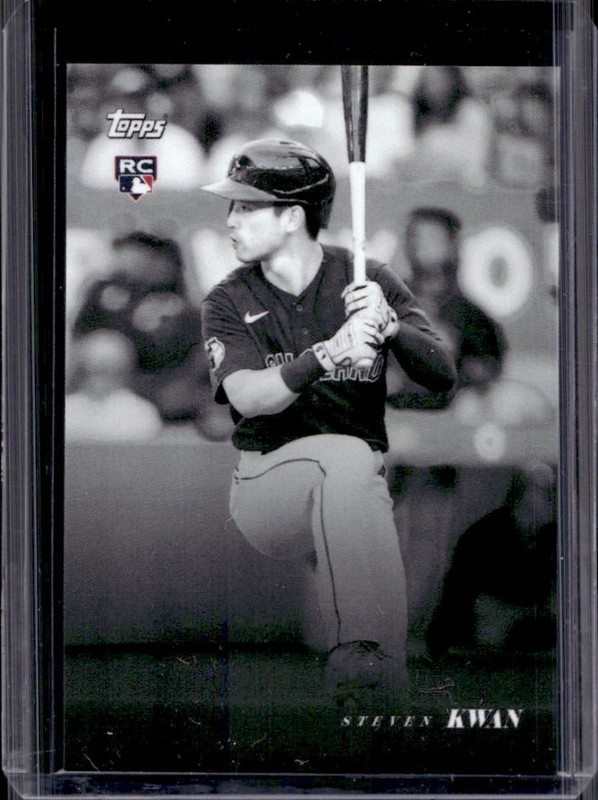 2022 Topps Black & White Steven Kwan RC #77 Guardians Rookie