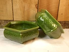 Lot of 2 Vintage Haeger USA #793 Pottery Hexagon Shaped Planters