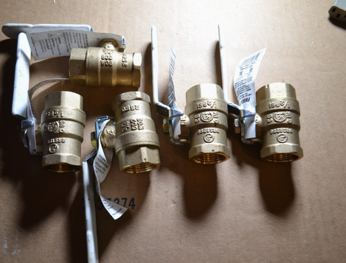 LOT OF 5 FNW 3/4" Brass Ball Valve 2-Piece Sweat Full Port 600 WOG