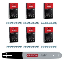 20" Bar & 6x Chains For Husqvarna 160 162 181 185, 200VXLHD009 / 72EXL072G(6)