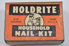 Vintage Holdrite Household Nail Kit Assorted Nails Advertising Original Box