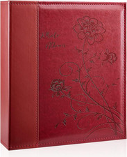 Photo Album 8X10 Clear Pages Pockets Leathe Cover Slip Slide in Photo Album Hold