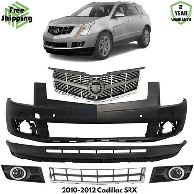 Front Bumper Cover Paintable & Grille Assembly Kit For 2010-2012 Cadillac SRX
