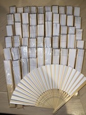 Hand Held Fans - White LOT of 59 manual Party favors