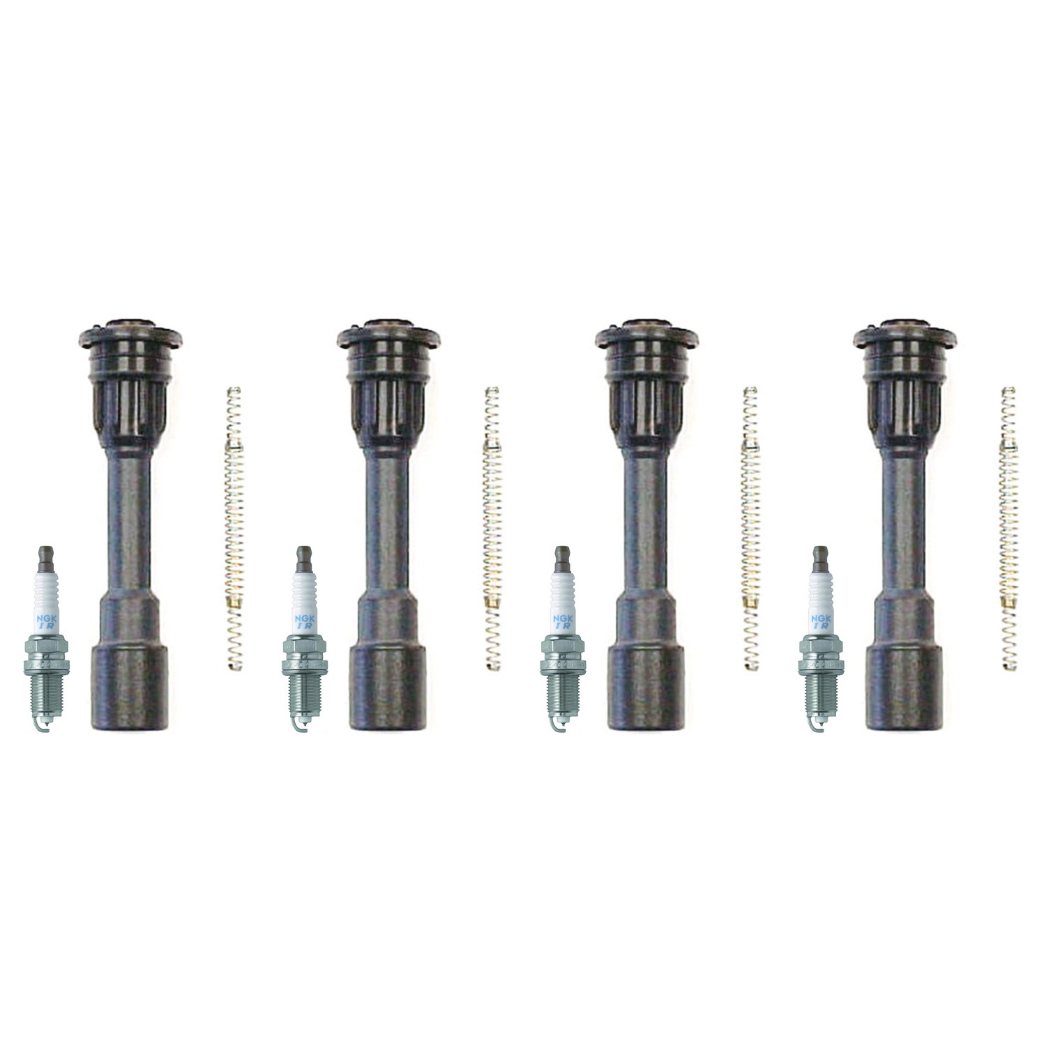 NGK 4 Laser Iridium Spark Plugs  Denso Coil Boots Kit for Protege Protege5 2L