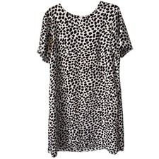 Ann Taylor Womens Animal Print Dress Size 14 Short Sleeves Pullover