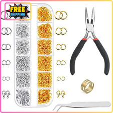 1200pcs Jewelry Making Kit   Gold  Silver Jump Rings, Lobster Clasps  Pliers