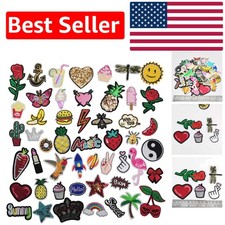 Creative Embroidery Patches - 50 Assorted Designs from 1" to 3" for All Ages