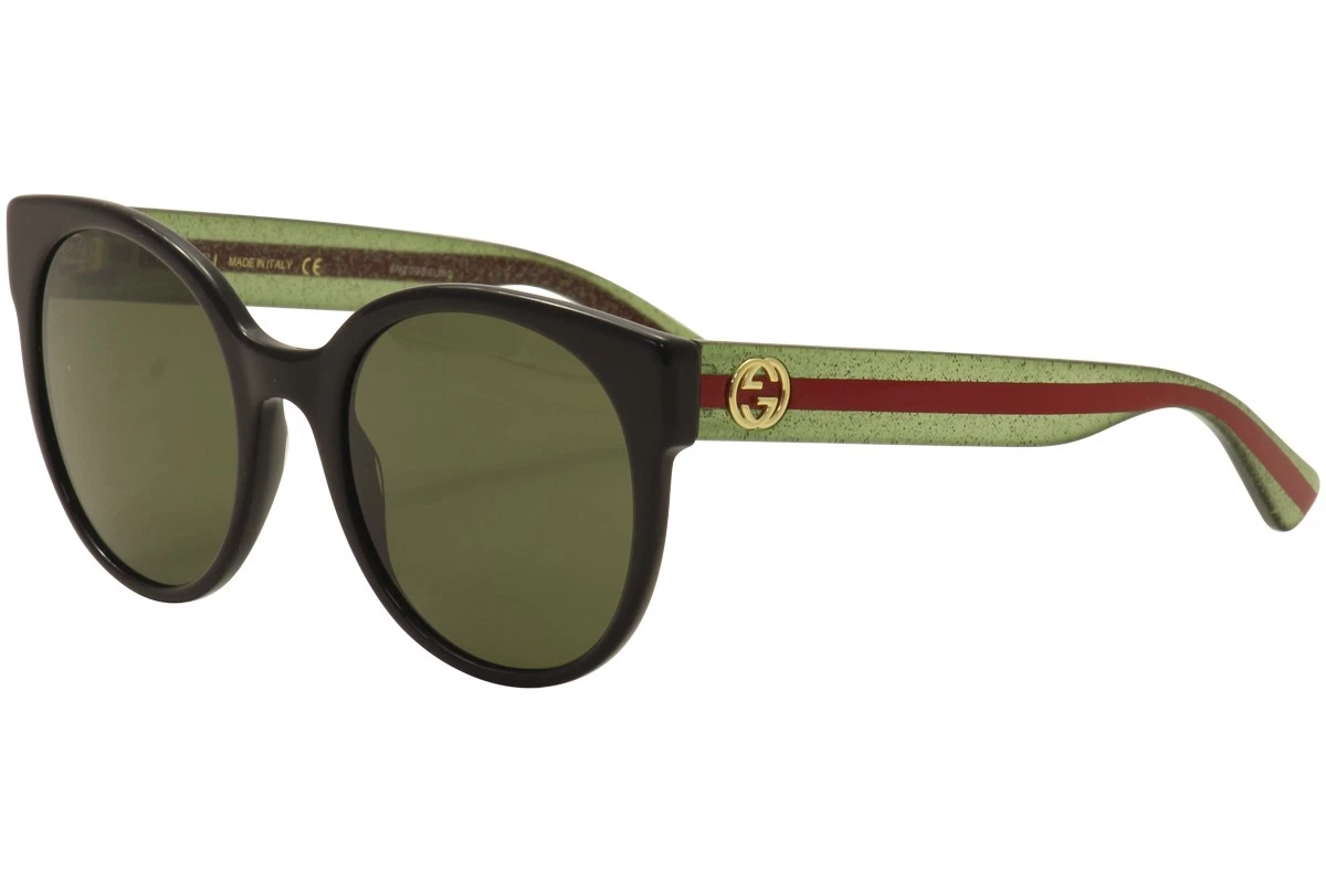 Gucci Acetate Glitter Round Sunglasses GG0084S 001 51/26 140 - Red/Green *READ* Gucci Green Round Sunglasses for Women for sale | eBay main image 2
