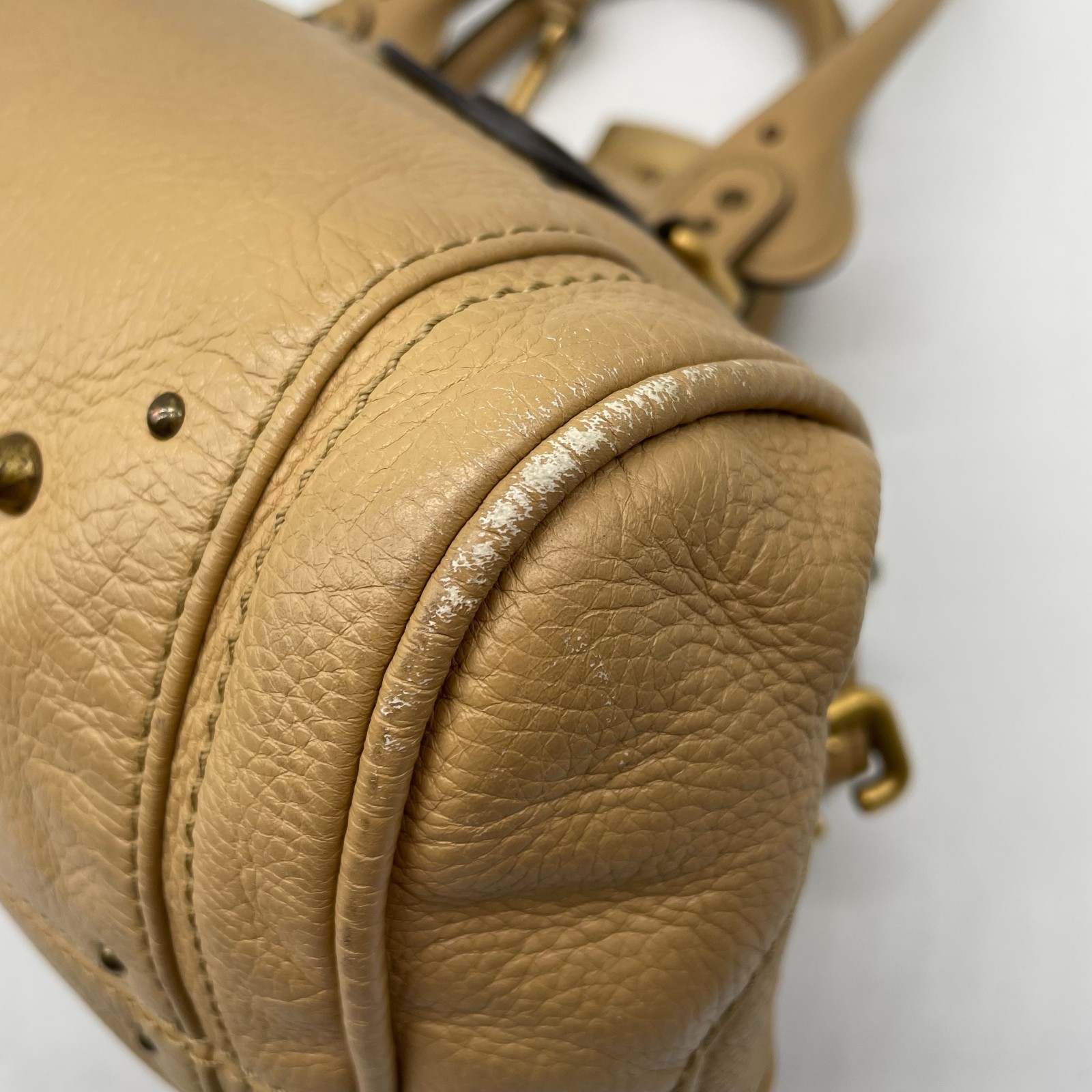 Chloe Paddington Handbag Beige Padlock Gold Hardware Tote bag Y2K Authentic image 9