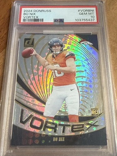 2024 Panini Donruss Vortex #VORBNI Bo Nix PSA 10🎉🎉