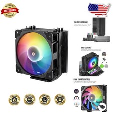 CPU Cooler 5 Heat Pipes 120mm FDB PWM ARGB Sync Intel AMD Black