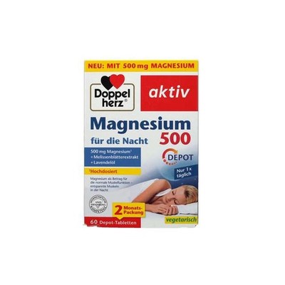 DOPPELHERZ Magnesium 500 für die Nacht Tabletten 60St, PZN 18380925
