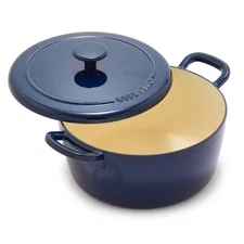 Bobby Flay 5.5qt Cast Enamel Dutch Oven Oxford Blue
