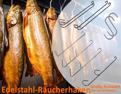 Räucherhaken  Aal, Forelle  Große Auswahl   10 Stück - 50 Stück   Räucherlauge