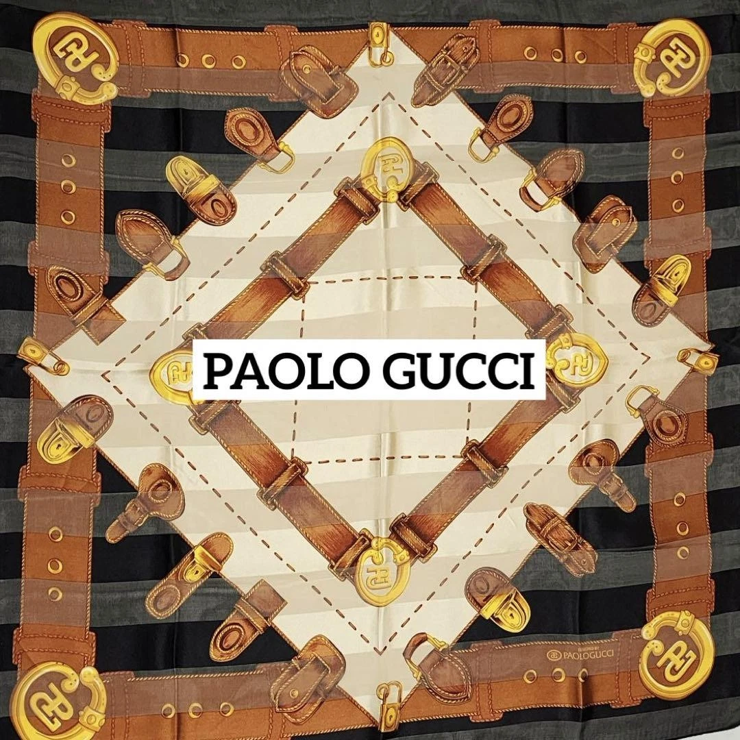 Paolo Gucci écharpe grande ceinture en mousseline de soie noire