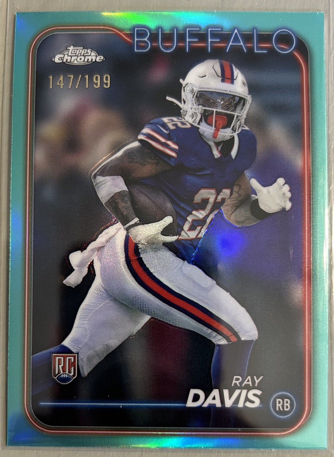 Ray Davis Topps Chrome #253 Aqua Refractor