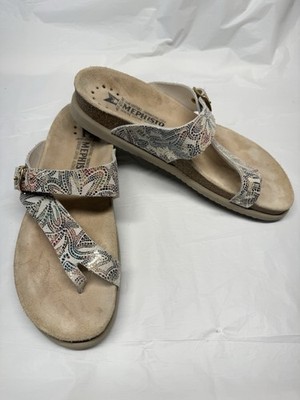 Mephisto Women s Multicolor Sandals Toe Loop Breathable Flat Sole Size 39 or 9US