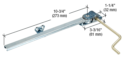 CRL H3528 10-3/4" Chrome Finished Casement Window Operator for Paryln Windows - Picture 5 of 5