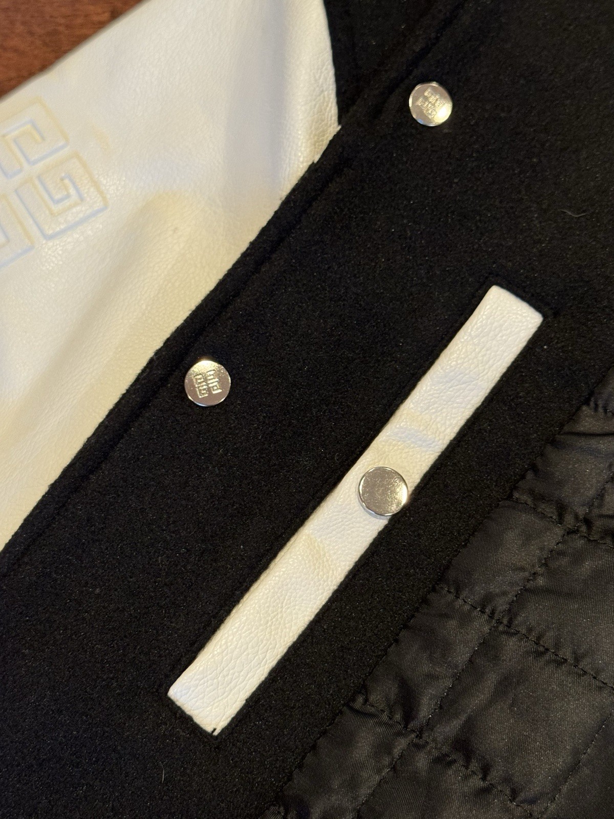 Authentic Givenchy Wool Leather VarsityBomber Jac… - image 12