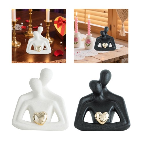 Couple Statue Abstract Craft Creative Sculpture for Bookshelf Desk Bedroom - Picture 2 of 15
