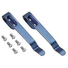 2 Set 51mm Blue Deep Carry Pocket Clip Knife Pocket Back Clip w Screw for DIY