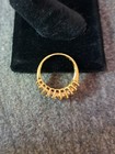 Woman's Gold Over .925 Sterling Silver Ring ~ Size 7.5 ~ 3 Rows of CZ's ~ Nice — photo 5