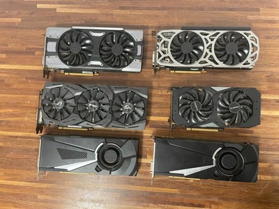 Lot of 6 NVIDIA GTX 1070 GTX 1080 GTX 1080Ti GTX 1660 SUPER