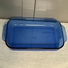 Vintage Pyrex 232 Cobalt Blue Glass 2.2 Qt Rectangular Baking Dish Casserole USA