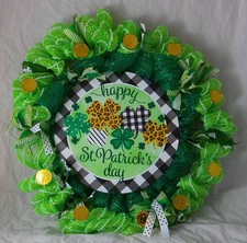 St. Patrick's Day Double Layer Poof Ribbon Wreath