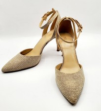Michael Kors Women's Glittery Gold Mirabel Flex Heels Pumps Mesh 9 M Glam Club