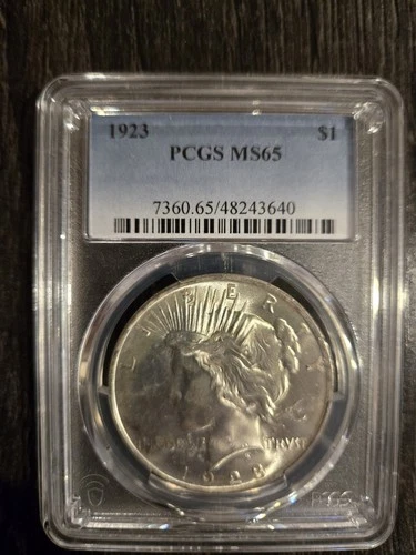 1923 Peace Dollar PCGS MS65 Silver $1 Flashy