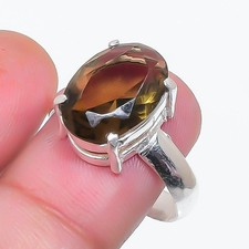 Smoky Quartz Gemstone 925 Sterling Silver Jewelry All Size Ring For Gift
