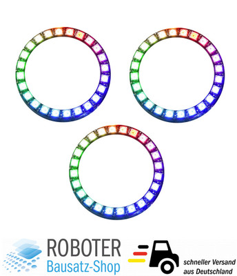 3x 24Bit RGB LED Ring WS2812 5050 5V für Arduino Raspberry Pi Neopixel
