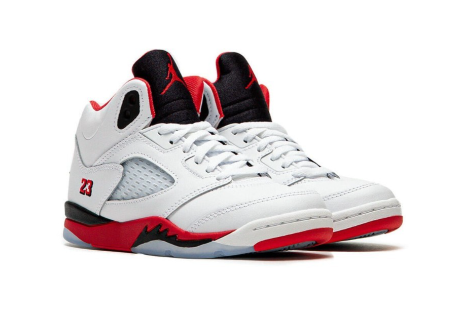Nike Air Jordan 5 Retro Fire Red Black Tongue HQ7979-101 Preschool